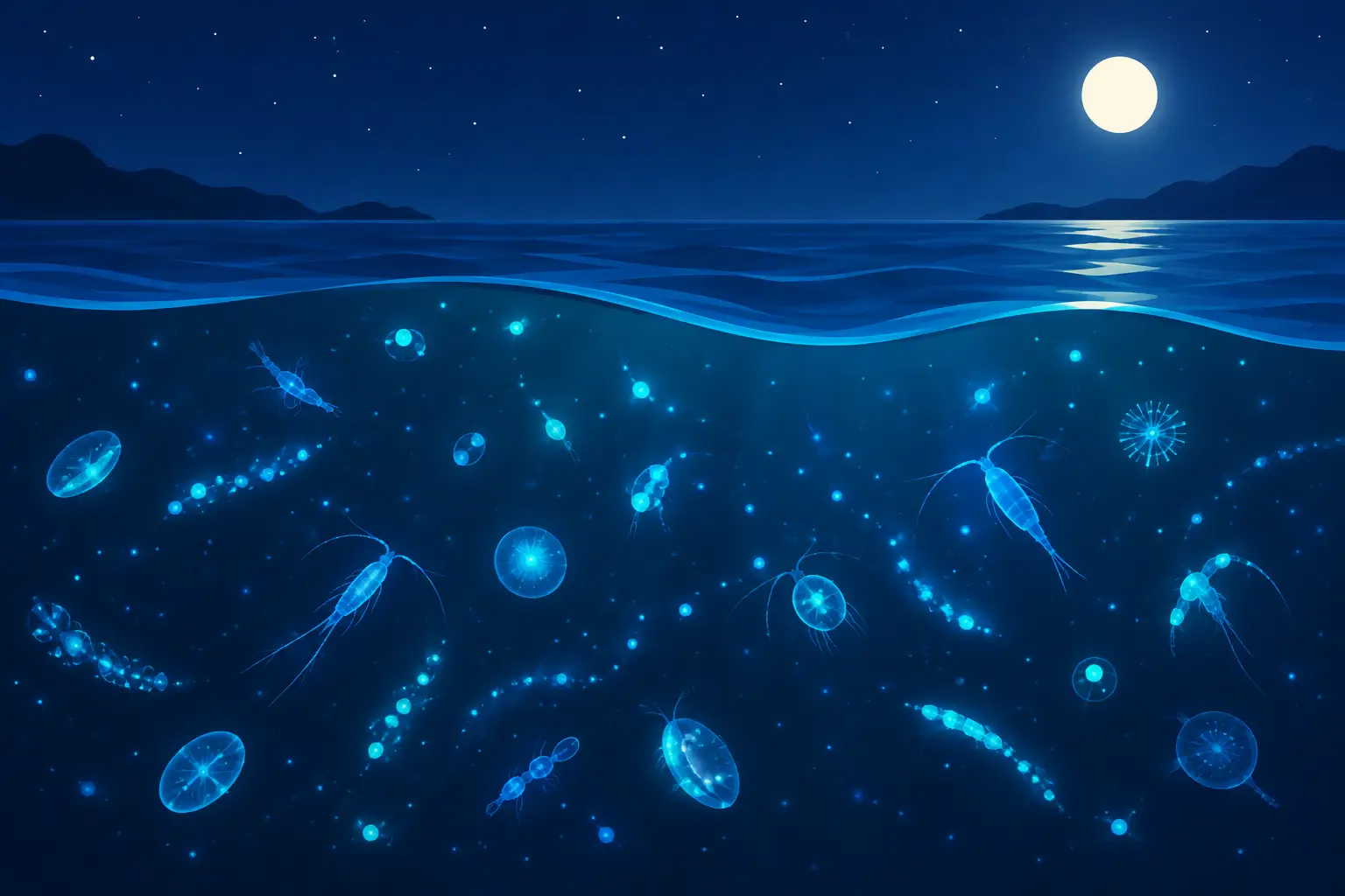 When Do Plankton Glow? A Night-Sea Guide