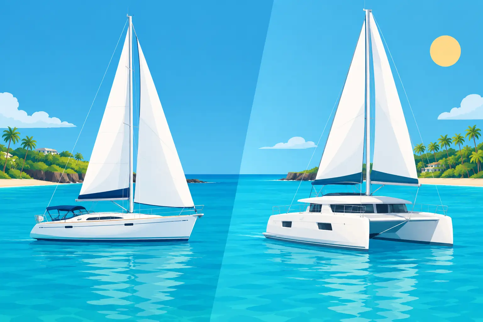 Yacht Versus Catamaran for a Barbados Day